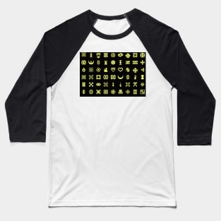 ADINKRA PATTERN - BLACK AND GOLD Baseball T-Shirt